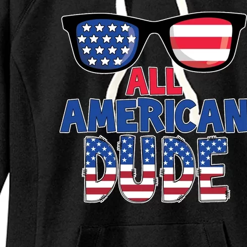 All American Dude 4th Of July Women's Fleece Hoodie