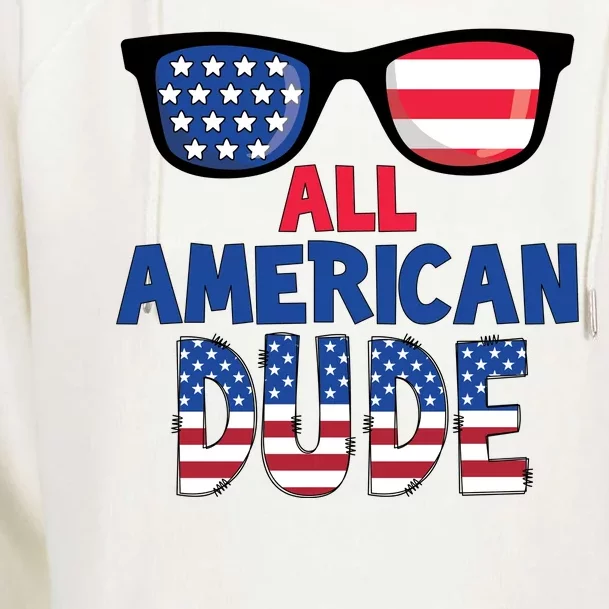 All American Dude 4th Of July Womens Funnel Neck Pullover Hood