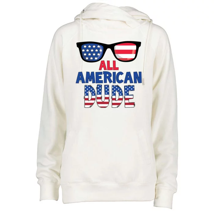 All American Dude 4th Of July Womens Funnel Neck Pullover Hood