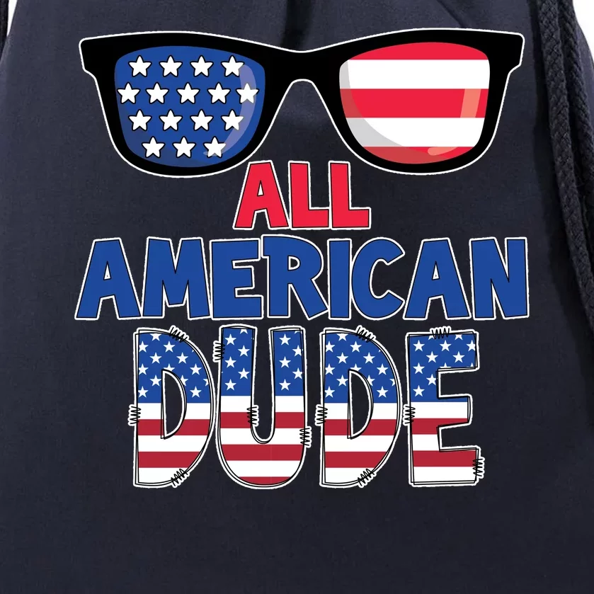 All American Dude 4th Of July Drawstring Bag