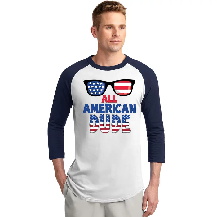 All American Dude 4th Of July Baseball Sleeve Shirt