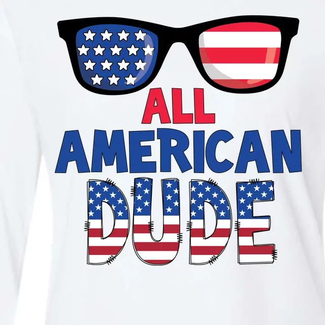 All American Dude 4th Of July Womens Cotton Relaxed Long Sleeve T-Shirt