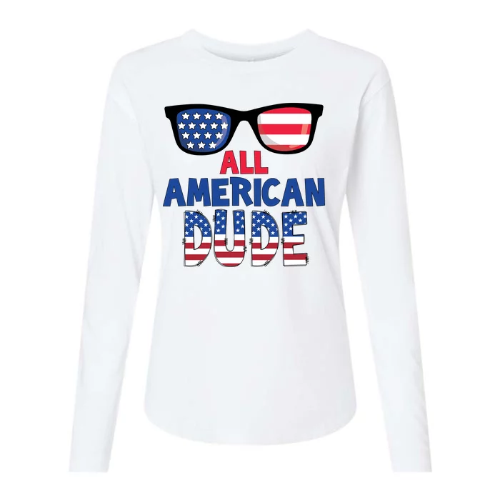 All American Dude 4th Of July Womens Cotton Relaxed Long Sleeve T-Shirt