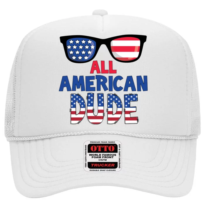 All American Dude 4th Of July High Crown Mesh Trucker Hat