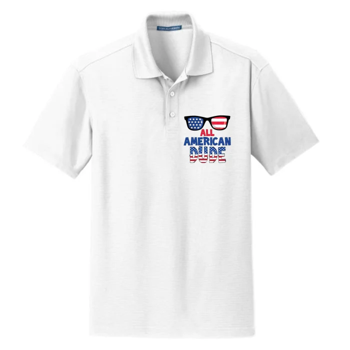 All American Dude 4th Of July Dry Zone Grid Performance Polo