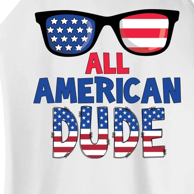 All American Dude 4th Of July Women’s Perfect Tri Rocker Tank