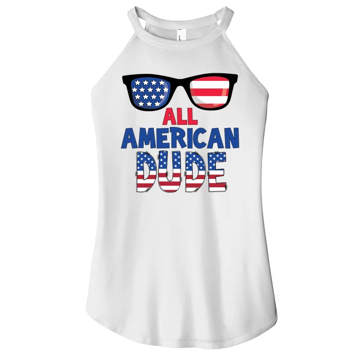 All American Dude 4th Of July Women’s Perfect Tri Rocker Tank