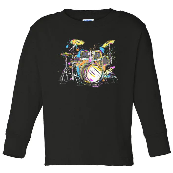 Abstract Art Drums Musician Music Band Throne Noose Toddler Long Sleeve Shirt