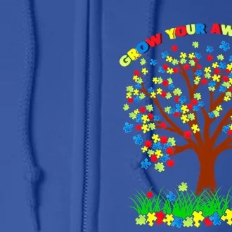 Autism Awareness Day Puzzle Tree Support Autistic Needs Gift Full Zip Hoodie