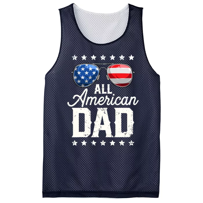 All American Dad 4th of July Father's Day Sunglasses Family Mesh Reversible Basketball Jersey Tank