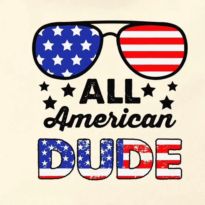 All American Dude 4th Of July Patriotic Sunglasses Zip Tote Bag