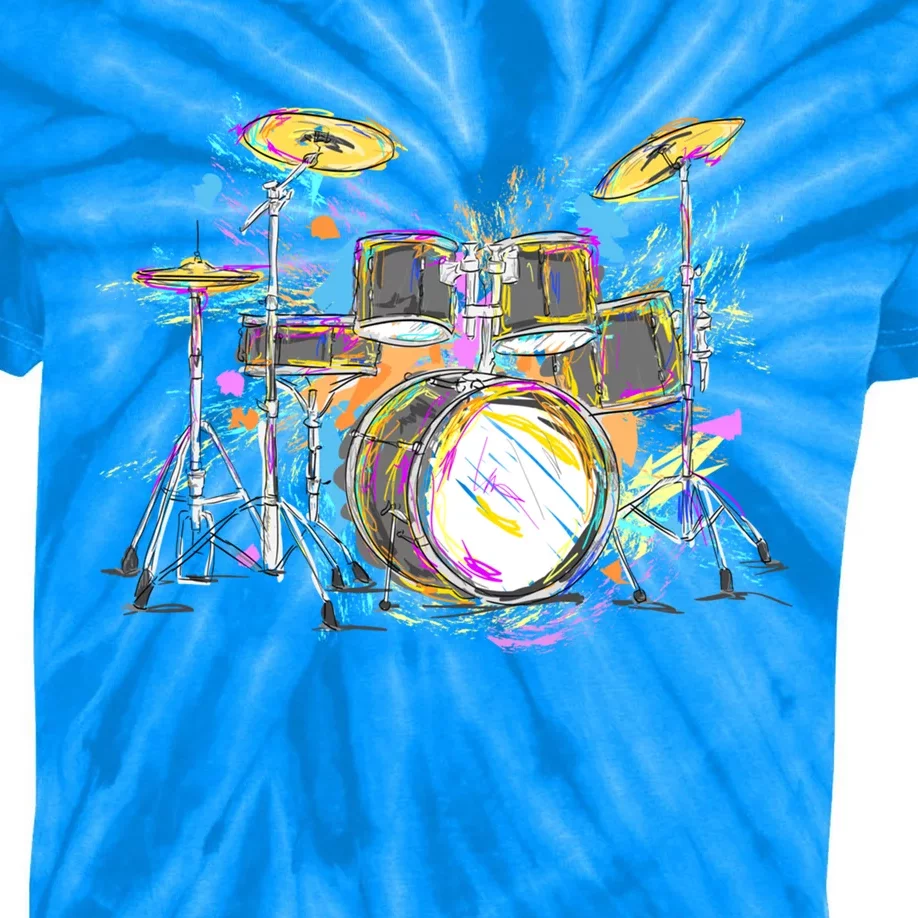 Abstract Art Drums Musician Music Band Throne Noose Gift Kids Tie-Dye T-Shirt