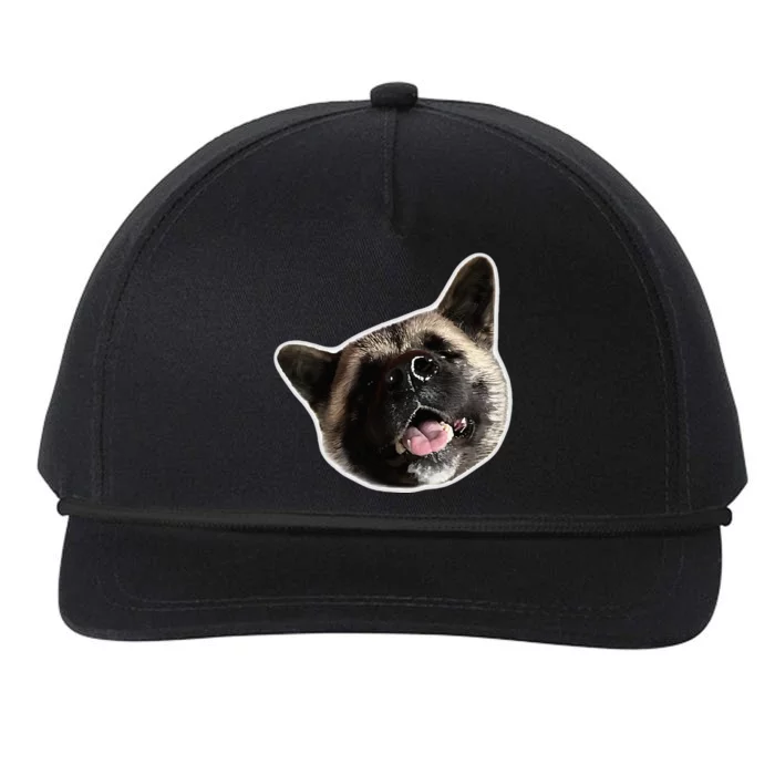 American Akita Dog Lover Design Akita Inu Head Tilt Snapback Five-Panel Rope Hat