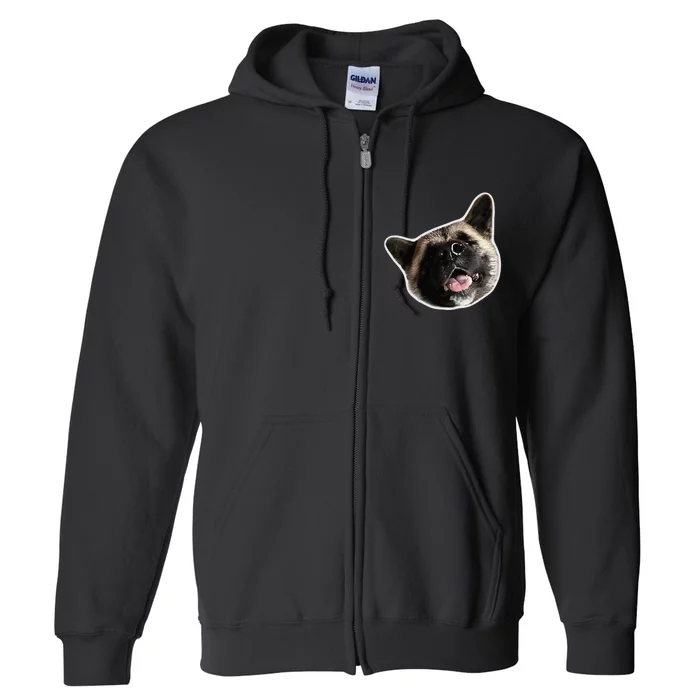 American Akita Dog Lover Design Akita Inu Head Tilt Full Zip Hoodie