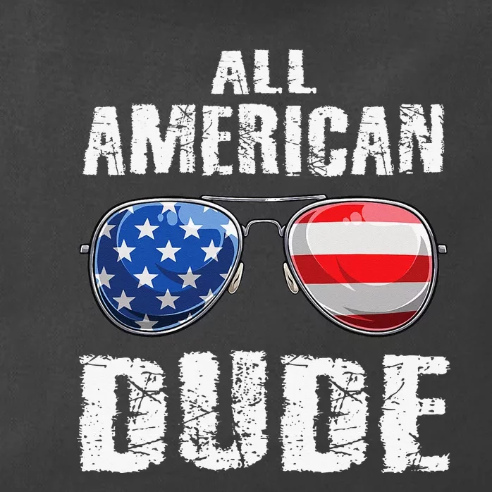 All American Dude 4th Of July Sunglasses Zip Tote Bag