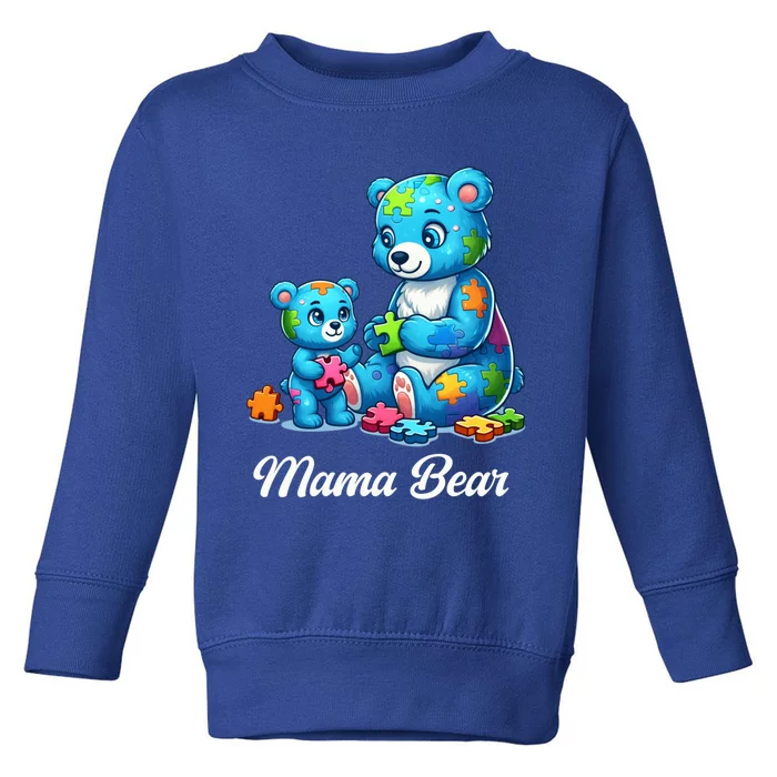 Autism Awareness Day 2024 Mama Bear Mom Autistic Gift Toddler Sweatshirt