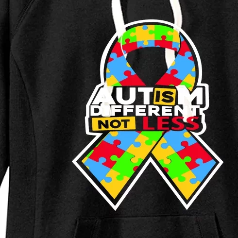 Autism Awareness Different Not Less Puzzle Ribbon Women's Fleece Hoodie