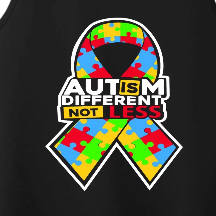 Autism Awareness Different Not Less Puzzle Ribbon Performance Tank