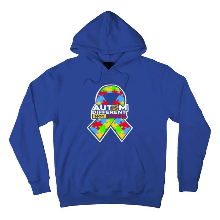 Autism Awareness Different Not Less Puzzle Ribbon Hoodie