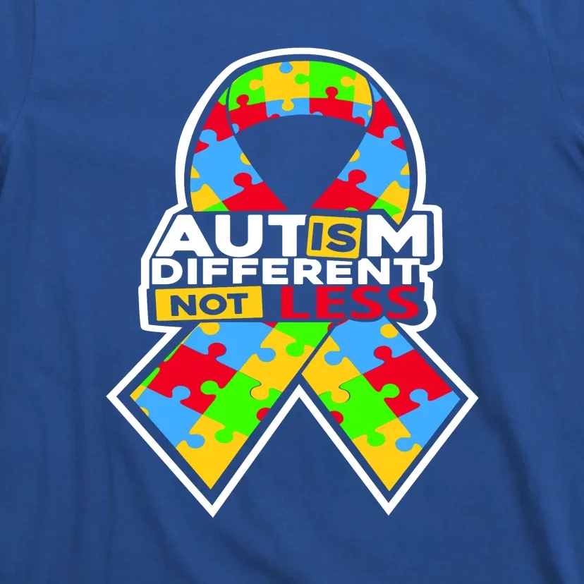 Autism Awareness Different Not Less Puzzle Ribbon T-Shirt