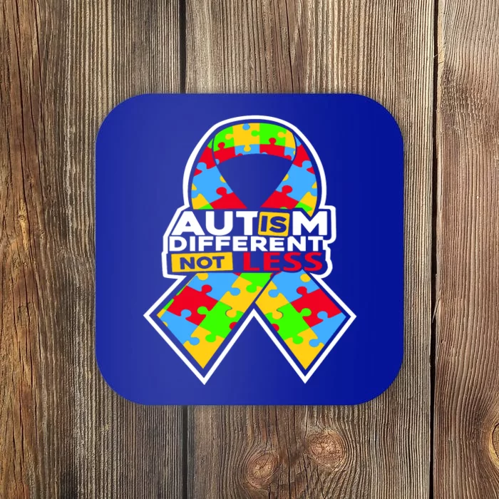 Autism Awareness Different Not Less Puzzle Ribbon Coaster