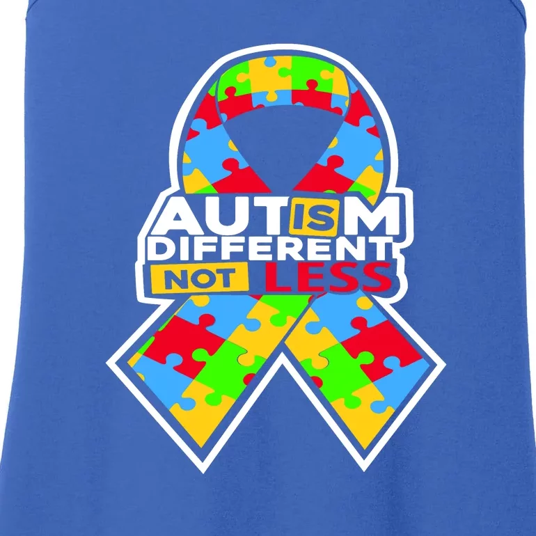 Autism Awareness Different Not Less Puzzle Ribbon Ladies Essential Tank