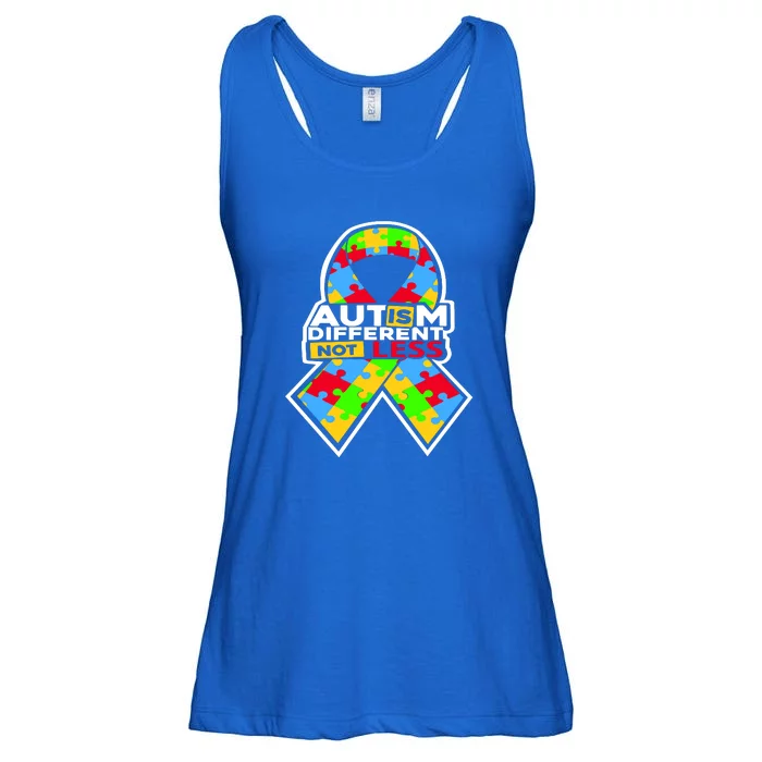 Autism Awareness Different Not Less Puzzle Ribbon Ladies Essential Flowy Tank