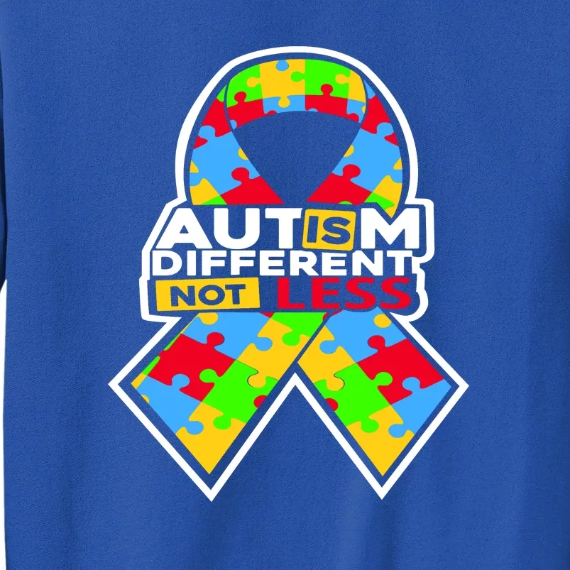 Autism Awareness Different Not Less Puzzle Ribbon Tall Sweatshirt