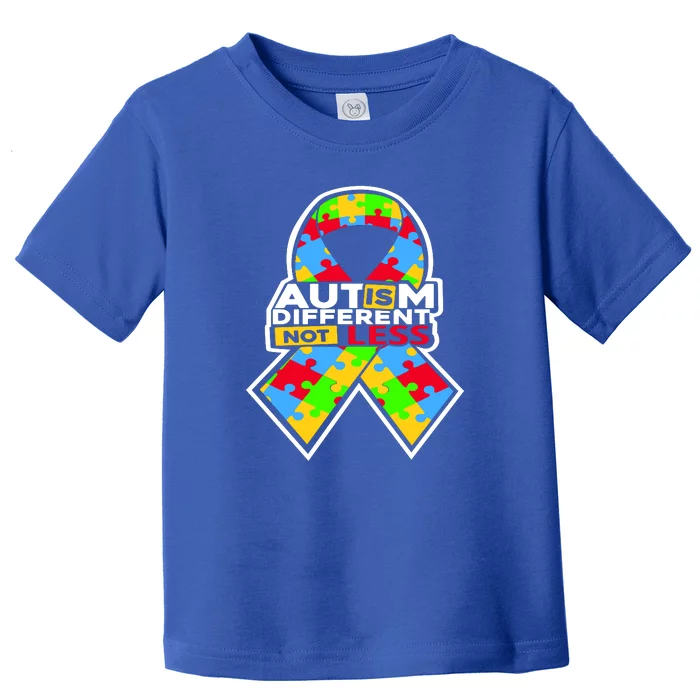 Autism Awareness Different Not Less Puzzle Ribbon Toddler T-Shirt