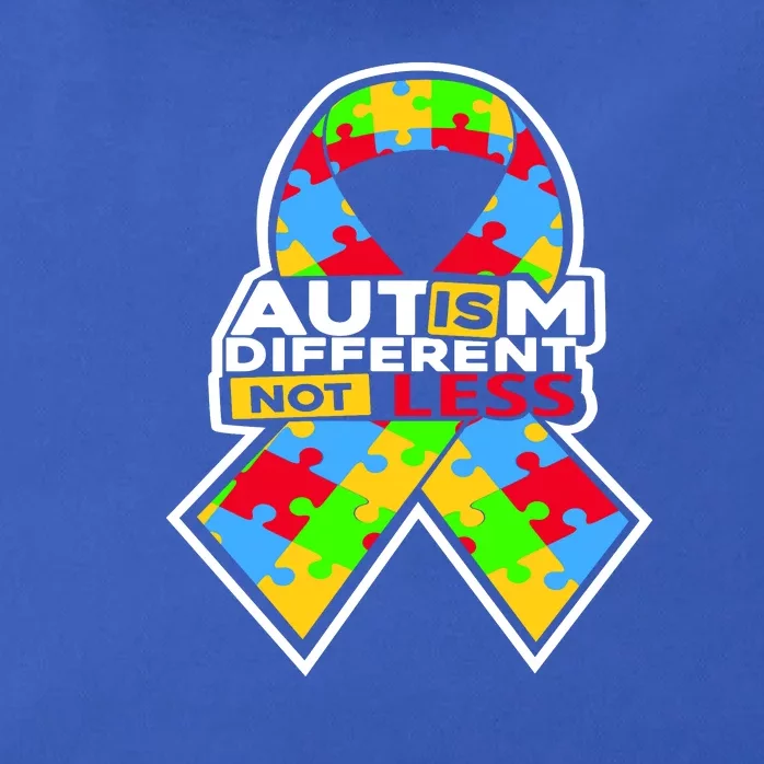 Autism Awareness Different Not Less Puzzle Ribbon Zip Tote Bag