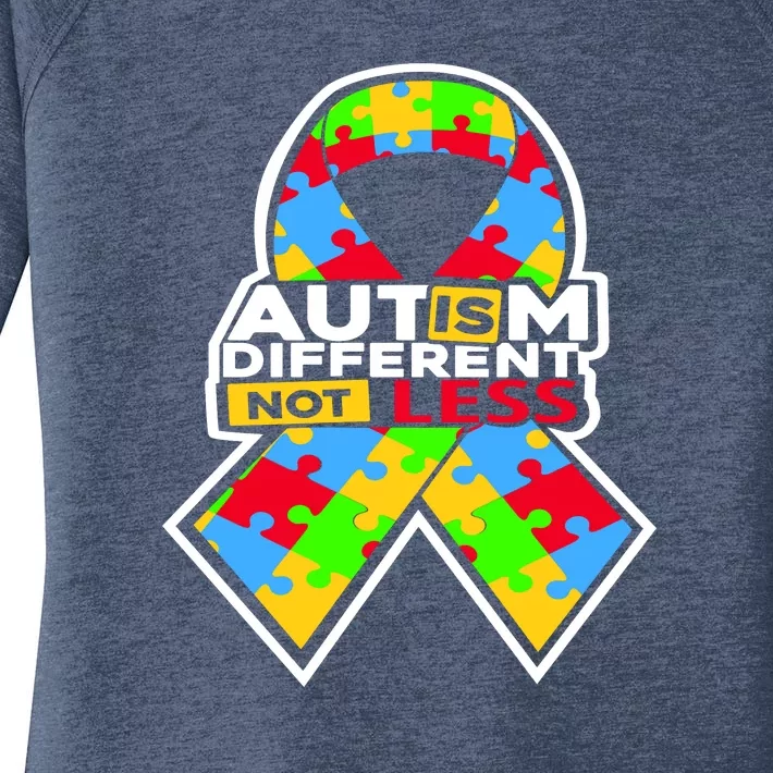 Autism Awareness Different Not Less Puzzle Ribbon Women's Perfect Tri Tunic Long Sleeve Shirt