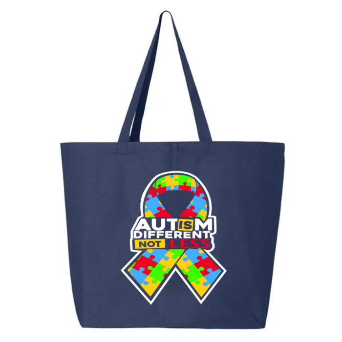 Autism Awareness Different Not Less Puzzle Ribbon 25L Jumbo Tote