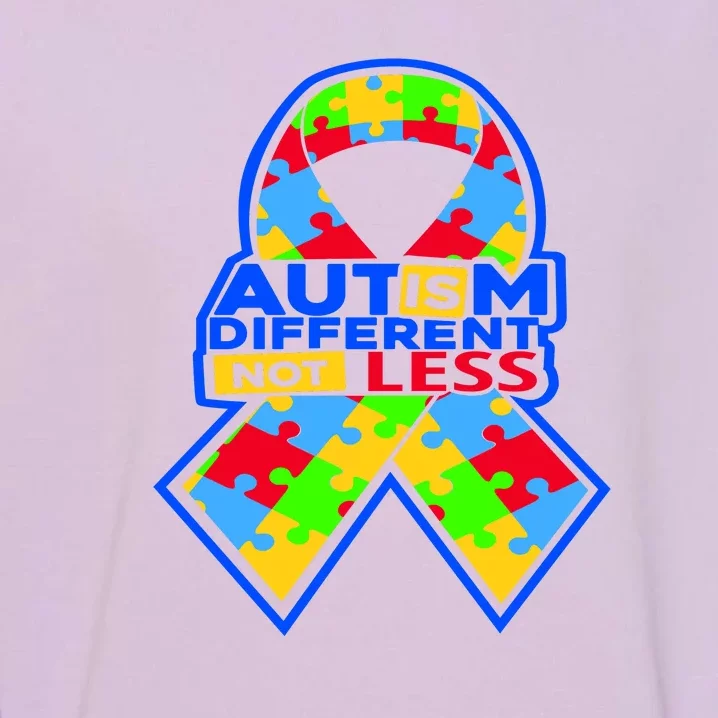 Autism Awareness Different Not Less Puzzle Ribbon Garment-Dyed Sweatshirt