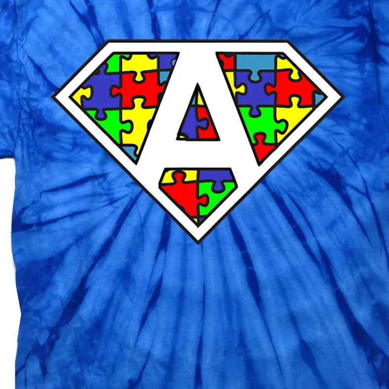 Autism Awareness Day Superhero Meaningful Gift Tie-Dye T-Shirt