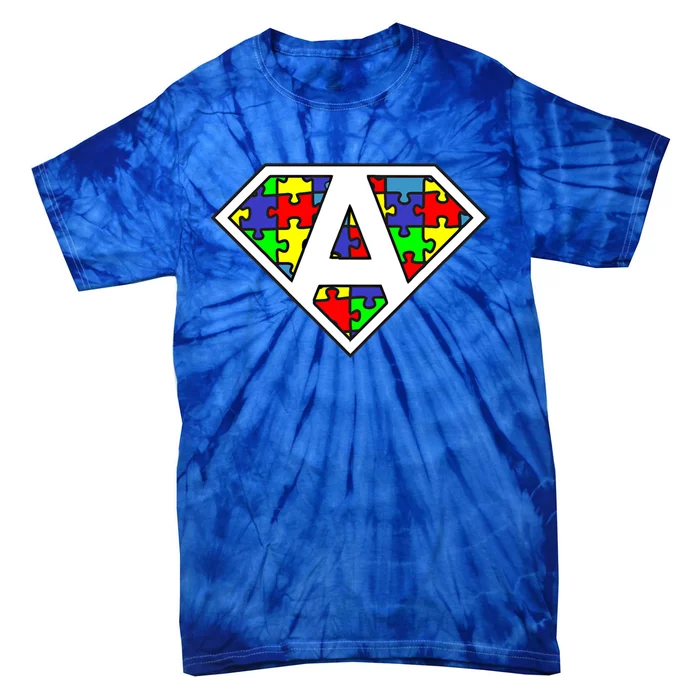 Autism Awareness Day Superhero Meaningful Gift Tie-Dye T-Shirt