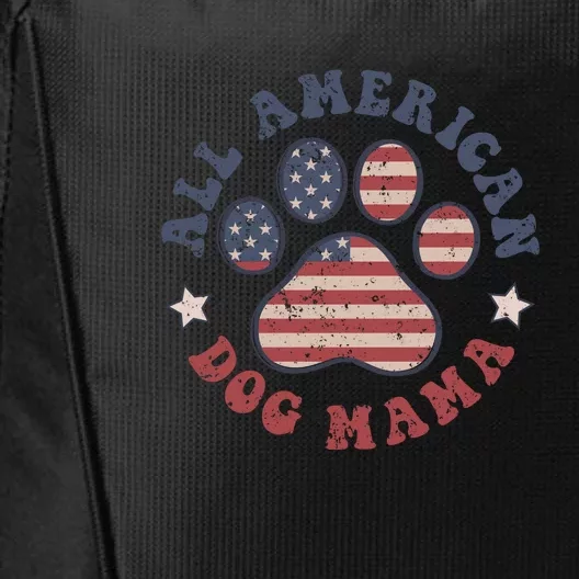 All American Dog Mama Retro | Dog Paw Flag City Backpack