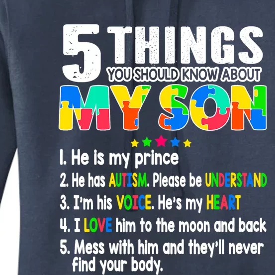 Autism Awareness Day Support Autism Son For Mom Dad Gift Women's Pullover Hoodie