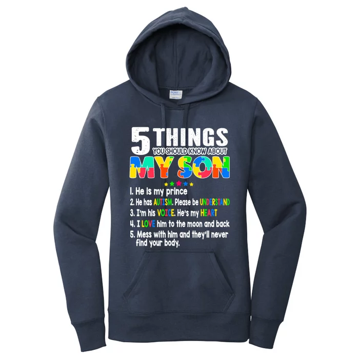 Autism Awareness Day Support Autism Son For Mom Dad Gift Women's Pullover Hoodie