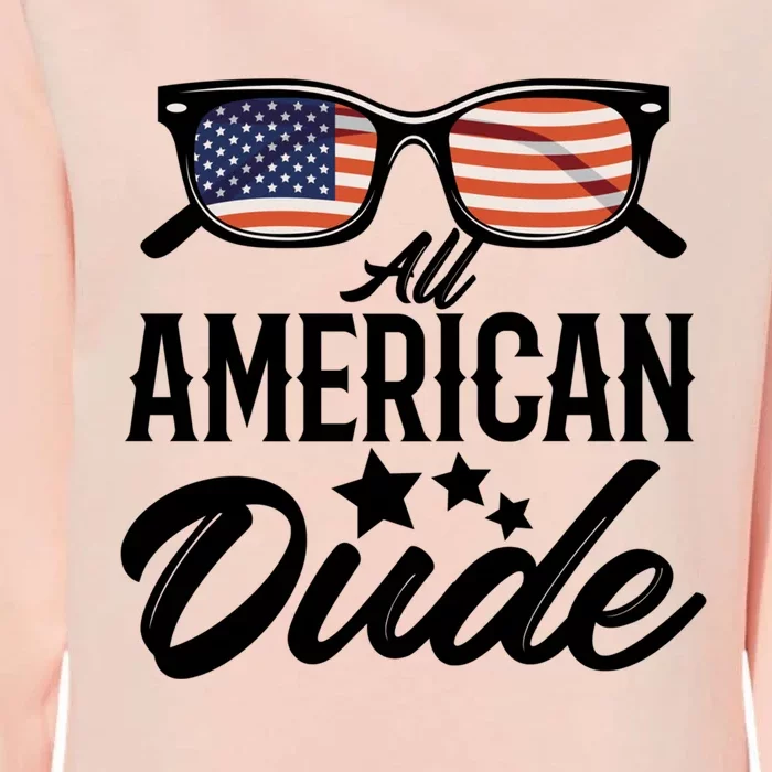 All American Dude 4th Of July Family Matching Sunglass Usa Gift Womens California Wash Sweatshirt