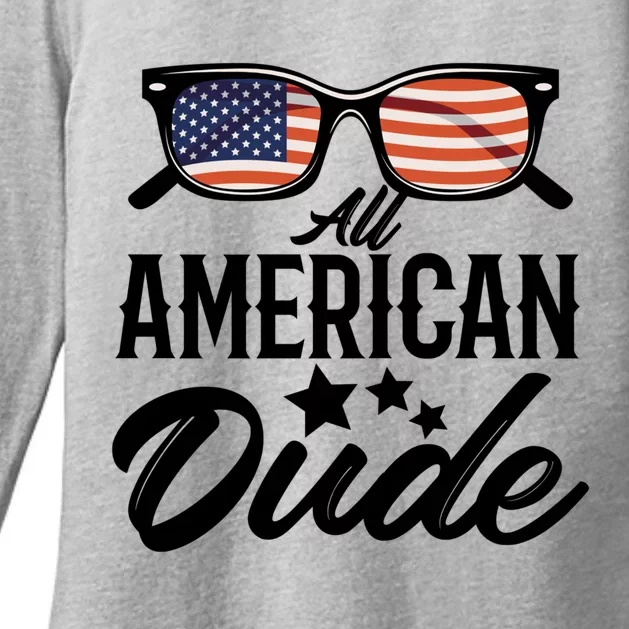 All American Dude 4th Of July Family Matching Sunglass Usa Gift Womens CVC Long Sleeve Shirt