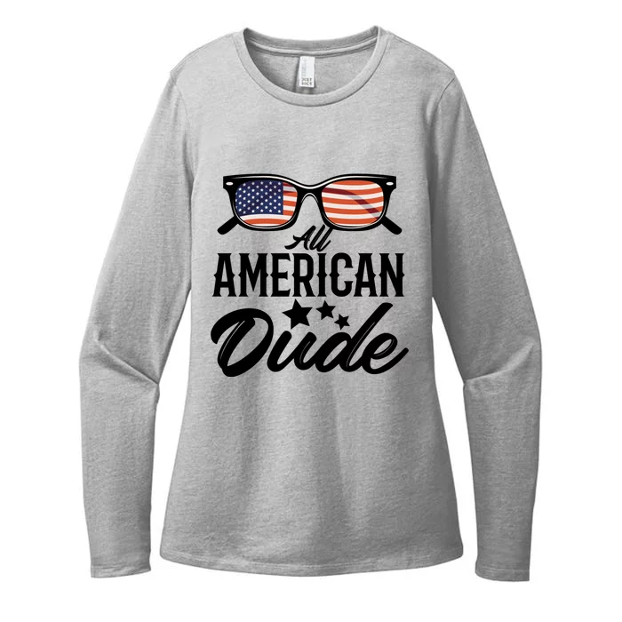 All American Dude 4th Of July Family Matching Sunglass Usa Gift Womens CVC Long Sleeve Shirt