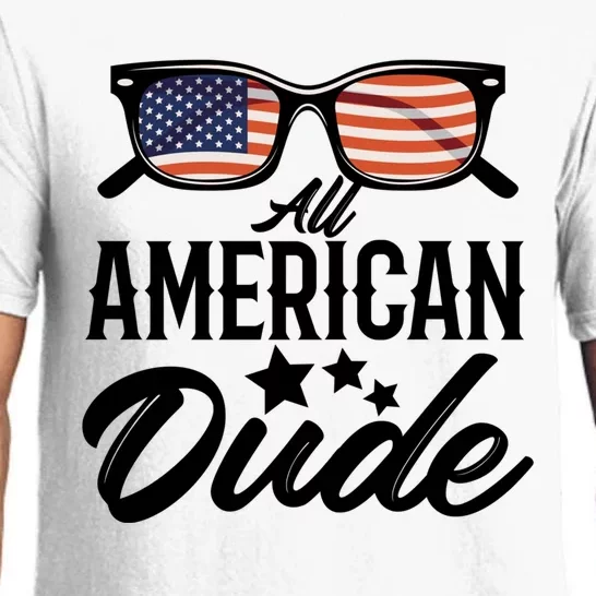 All American Dude 4th Of July Family Matching Sunglass Usa Gift Pajama Set