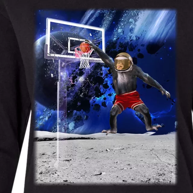 Air Ape Dunking Basketball Monkey Womens Cotton Relaxed Long Sleeve T-Shirt