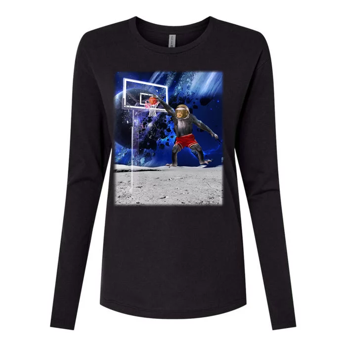 Air Ape Dunking Basketball Monkey Womens Cotton Relaxed Long Sleeve T-Shirt