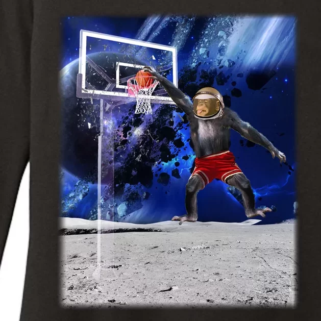 Air Ape Dunking Basketball Monkey Womens CVC Long Sleeve Shirt