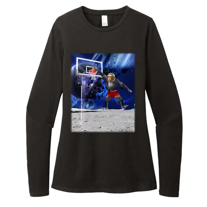 Air Ape Dunking Basketball Monkey Womens CVC Long Sleeve Shirt