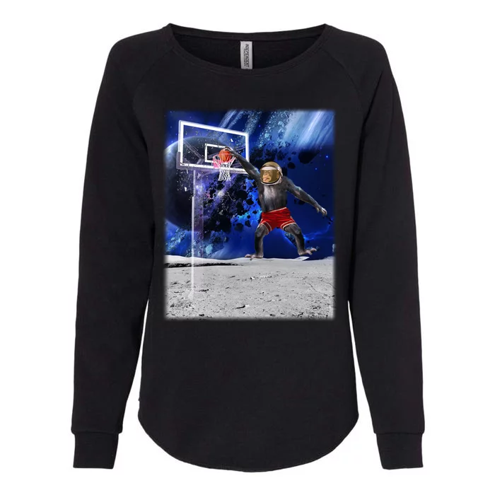 Air Ape Dunking Basketball Monkey Womens California Wash Sweatshirt