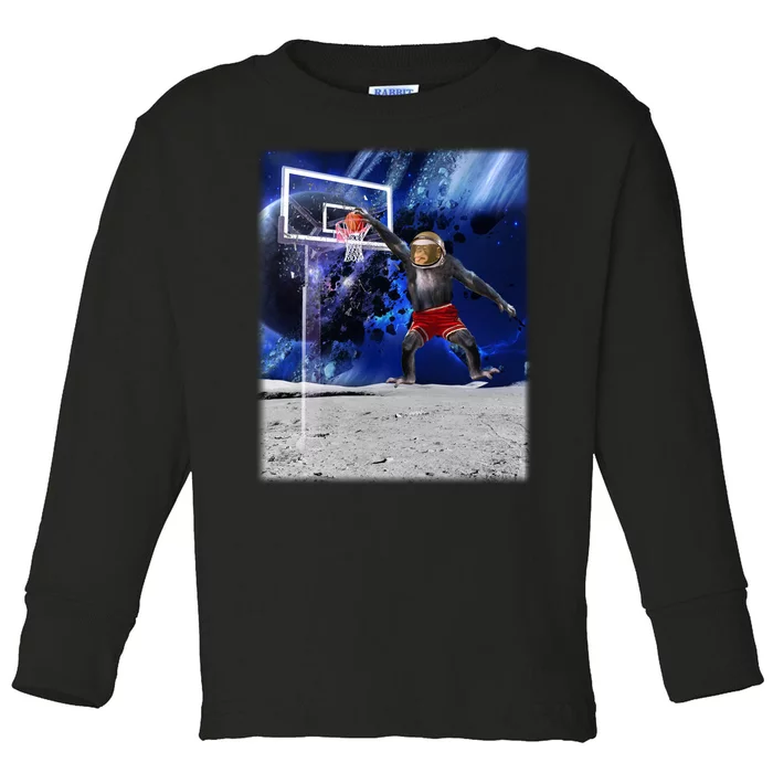 Air Ape Dunking Basketball Monkey Toddler Long Sleeve Shirt