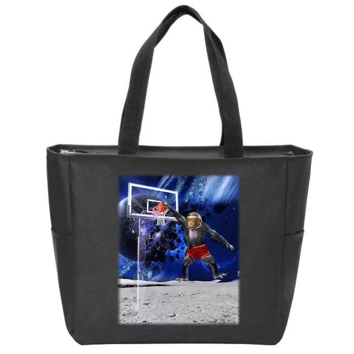 Air Ape Dunking Basketball Monkey Zip Tote Bag