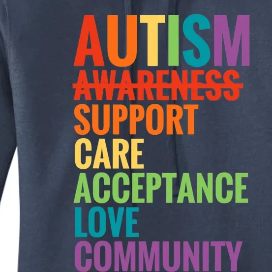 Autism Awareness Day Support Care Acceptance Ally Cute Gift Women's Pullover Hoodie